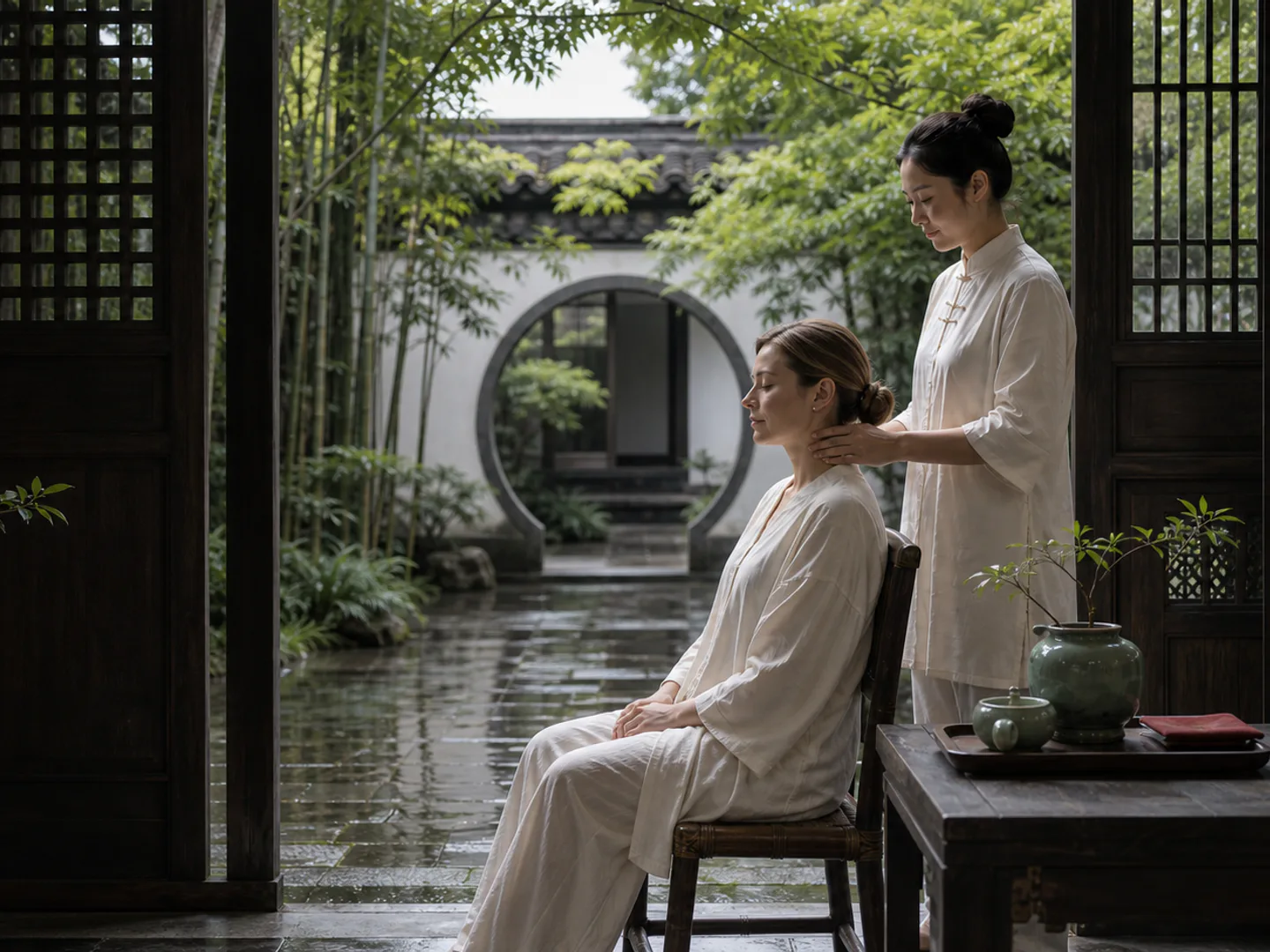 Traditional Chinese wellness service setting for Traditional Chinese Medicine Experience